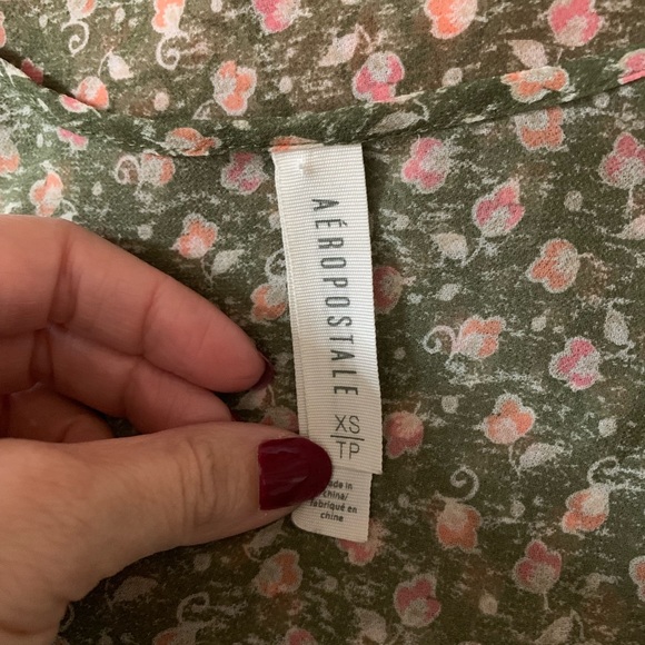 Aeropostale Green Floral Paisley Sheer Tank cami - Picture 4 of 4